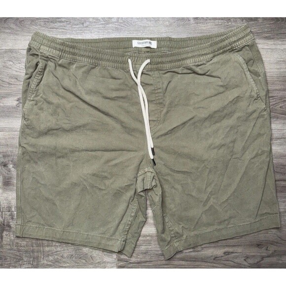 Goodthreads Green Pull On Drawstring Men's Shorts Cotton Size XL 4 Pockets - Picture 1 of 5